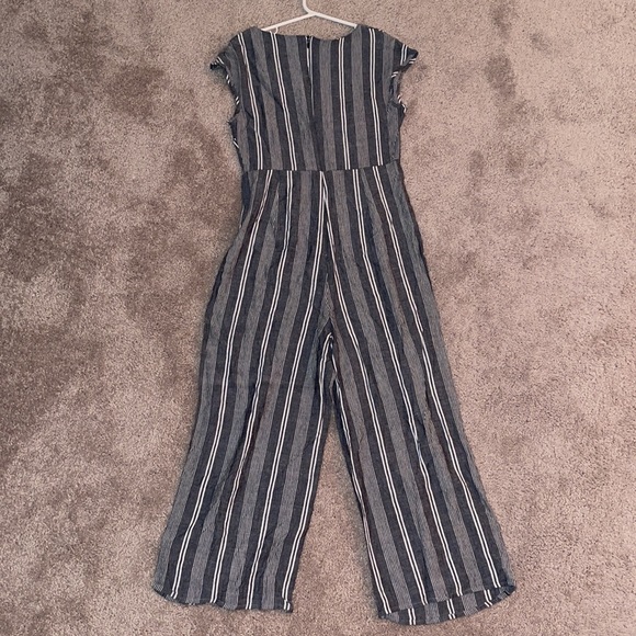 Chloe + Rene blue and white striped romper - Picture 4 of 9